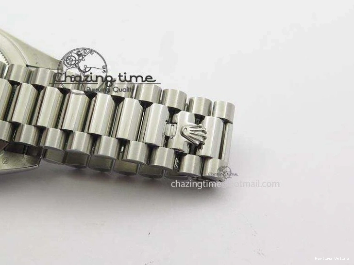 0112 DayDate 40mm BP-Maker 228206 SS Ice Blue Stick Dial (Smooth Bezel) On SS Bracelet ETA FreshLook 3913